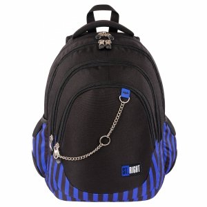 Plecak szkolny młodzieżowy ST.RIGHT BLACK & BLUE BP6 (67510)