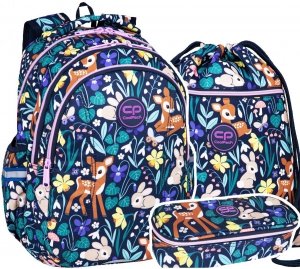 ZESTAW 3 el. Plecak wczesnoszkolny CoolPack JOY S 21L jelonek, OH MY DEER (F048664SET3CZ)