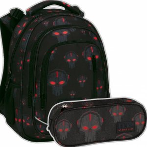 ZESTAW 2 el. Plecak wczesnoszkolny BackUP 24 L ROBOTY RED (PLB6R45SET2CZ)