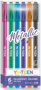 Długopisy żelowe 6 kolorów METALLIC metaliczne YN TEEN Interdruk (78197)