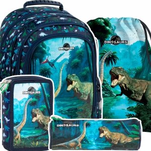 ZESTAW 4 el. Plecak szkolny DINOZAURY (PL15BDN19SET4CZ)