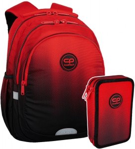 ZESTAW 2 el. Plecak wczesnoszkolny CoolPack JERRY 21 L czerwone ombre, GRADIENT CRANBERRY (F029756SET2CZ)