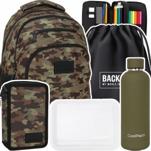 ZESTAW 5 el. Plecak szkolny młodzieżowy BackUP 30 L MORO (PLB6W60SET5CZ)