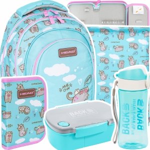 ZESTAW 5 el. Plecak wczesnoszkolny 15 L HEAD pastelowy kotek, MEOW (502024026SET5CZ)