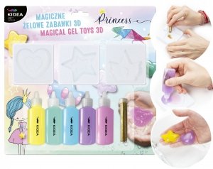 Magiczne żelowe zabawki 3D KSIĘŻNICZKA 5 kolorów + brokat KIDEA (MZZ3DKKA)