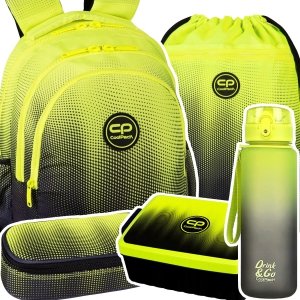 ZESTAW 5 el. Plecak wczesnoszkolny CoolPack JERRY 21 L żółte ombre, GRADIENT LEMON (E29510SET5CZ)