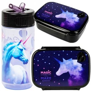 Zestaw bidon i śniadaniówka GALAXY UNICORN Starpak (486109+BAJR15)