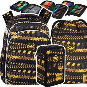 ZESTAW 3 el. Tornister Plecak CoolPack TURTLE  25 L strefa robót, DON`T DO IT (F015825SET3CZ)