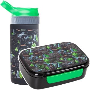 Zestaw bidon i śniadaniówka CoolPack BIBBY klocki ninja, KIDS FROM THE BLOCK 420ml (Z08823+Z18823)