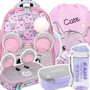 ZESTAW 5 el. Tornister Plecak wczesnoszkolny BAMBINO myszka, MOUSE B8 (63772SET5CZ)