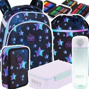 ZESTAW 5 el. Tornister Plecak CoolPack TURTLE  25 L gwiazdy, STAR NIGHT (F015830SET5CZ)