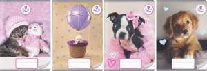 4x Zeszyt A5 w kolorową linię 16 kartek THE SWEET PETS PIESEK KOTEK (12689SET4CZ)