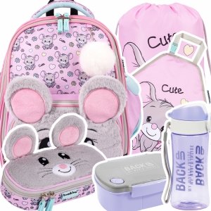 ZESTAW 6 el. Tornister Plecak wczesnoszkolny BAMBINO myszka, MOUSE B8 (63772SET6CZ)