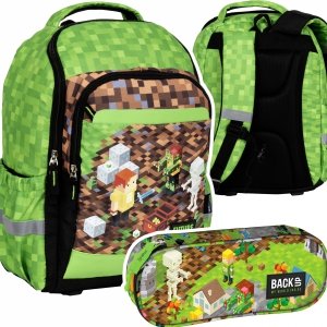 ZESTAW 2 el. Plecak szkolny GAME LEVEL dla fana gry MINECRAFT (PLSZDF35SET2CZ)