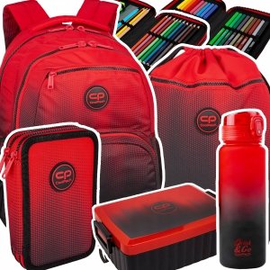 ZESTAW 5 el. Plecak CoolPack PICK  23 L czerwone ombre, GRADIENT CRANBERRY (F099756SET5CZ)