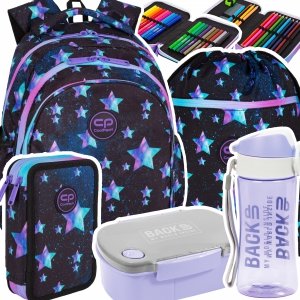 ZESTAW 5 el. Plecak wczesnoszkolny CoolPack JERRY 21 L gwiazdy, STAR NIGHT (F029830SET5CZ)
