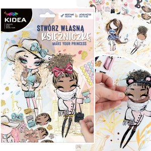 STWÓRZ WŁASNĄ KSIĘŻNICZKĘ KIDEA 12 STYLIZACJI NALEPKI DIAMENCIKI KIDEA