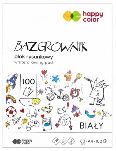 Bazgrownik A4 100 KARTEK Happy Color Biały blok rysunkowy (13850)