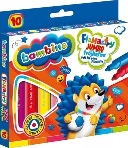 Flamastry trójkątne Jumbo 10 kolorów BAMBINO (03189)