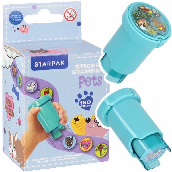 STEMPEL Z NAKLEJKAMI pieczątka 160 NAKLEJEK ZWIERZĄTKA (541706)