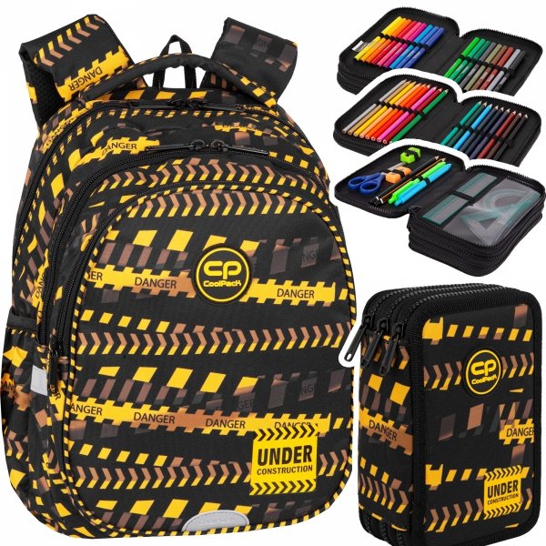 ZESTAW 2 el. Plecak wczesnoszkolny CoolPack JERRY 21 L strefa robót, DON`T DO IT (F029825SET2CZ)
