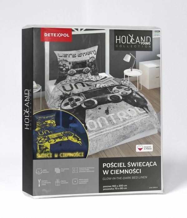 Pościel świecąca w ciemności GAME PAD Pady 140 x 200 cm komplet pościeli (5414A)