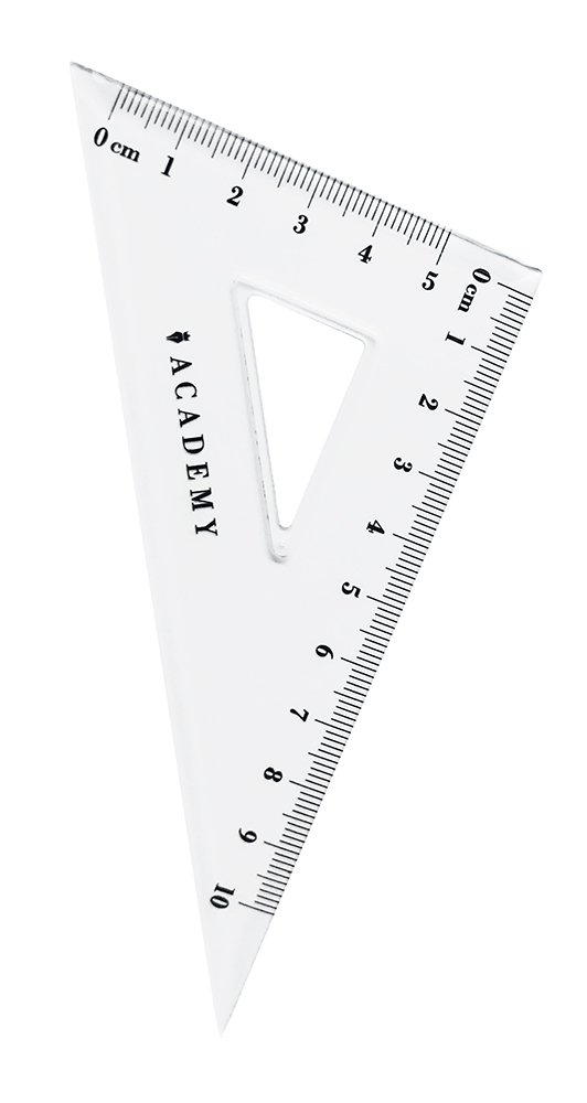 Zestaw geometryczny ACADEMY 7 el. cyrkiel linijka 15 cm NIEBIESKI (46827)