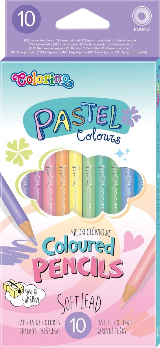 Kredki ołówkowe 10 kolorów COLORINO PASTEL (80813)
