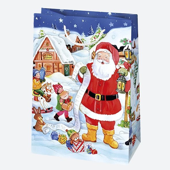 Torba torebka na prezent świąteczna MIKOŁAJ mix (T5_GW_65)