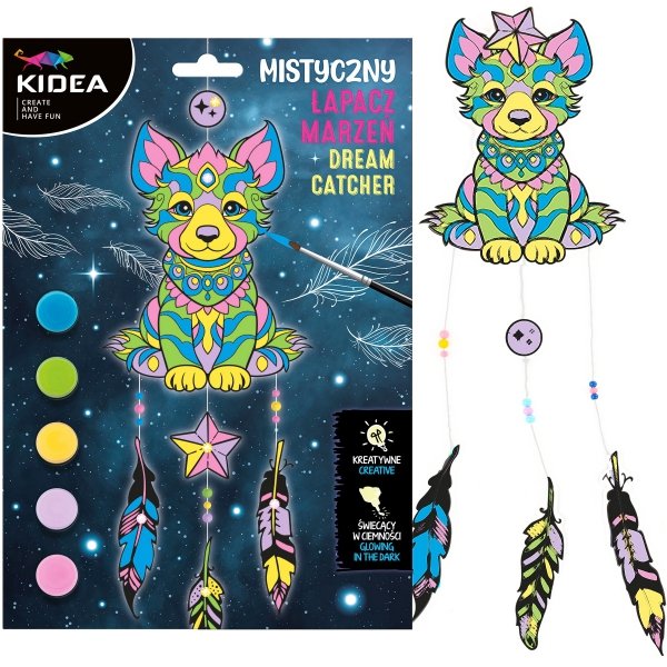 Łapacz marzeń świecący w ciemności MYSTIC PIESEK Kidea (LMSCMYKA)