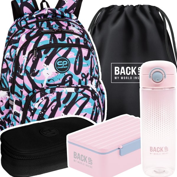 ZESTAW 5 el. Plecak CoolPack PICK 23 L napisy, SWEET MESS (F099815SET5CZ)