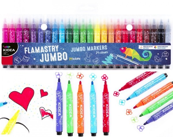 Flamastry JUMBO 24 kolory GRUBE MAZAKI KIDEA (FJ24KKA)