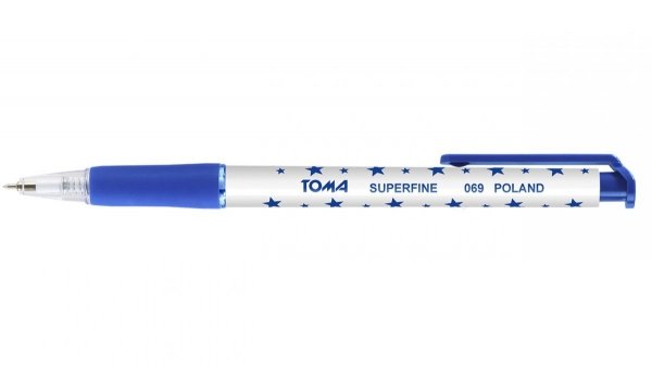Długopis automatyczny w gwiazdki TOMA, niebieski (TO-069)