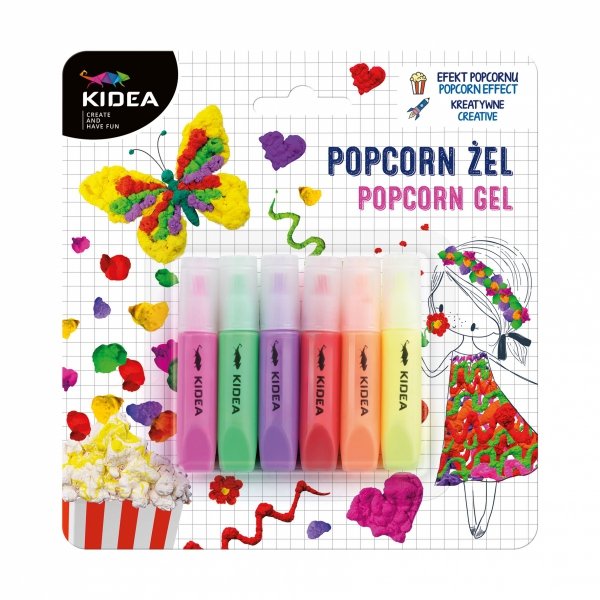 Popcorn żel 6 kolorów KIDEA (PCZ6KKA)