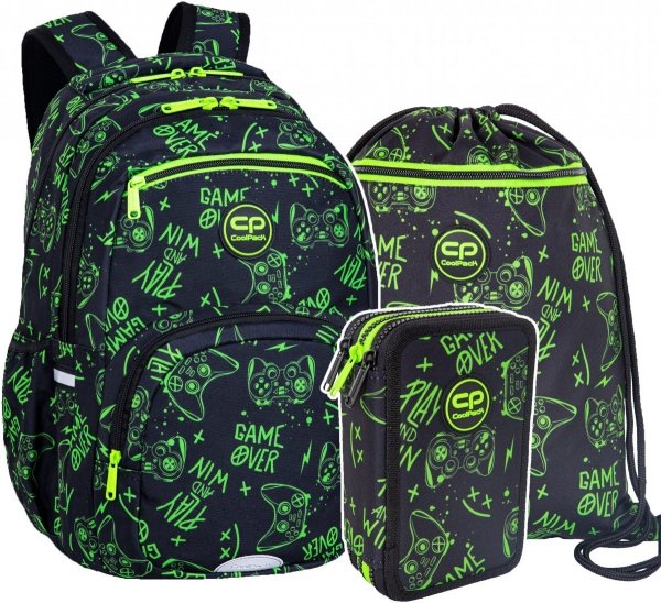 ZESTAW 3 el. Plecak CoolPack PICK  23 L pady, GAME NIGHT (F099711SET3CZ)