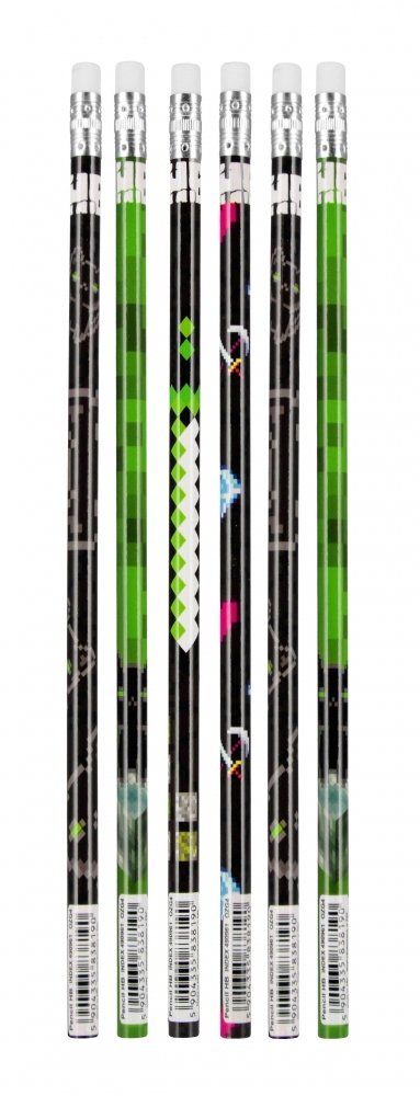 6x Ołówek z gumką do mazania STARPAK gra, PIXEL (490964SET6CZ)
