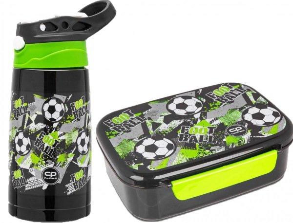 Zestaw bidon butelka termiczna i śniadaniówka BONO CoolPack 350 ml piłka nożna, LET`S GOL (Z10674+Z18674)