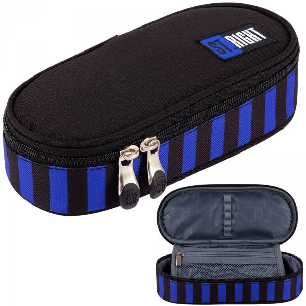 ZESTAW 5 el. Plecak szkolny młodzieżowy ST.RIGHT BLACK &amp; BLUE BP6 (67510SET5CZ)