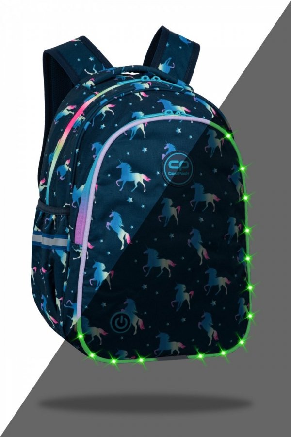 ZESTAW 2 el. Plecak wczesnoszkolny CoolPack JIMMY LED jednorożce, BLUE UNICORN (F110670SET2CZ)