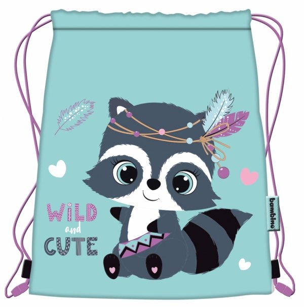 ZESTAW 6 el. Tornister Plecak wczesnoszkolny BAMBINO szop, RACOON B8 (63659SET6CZ)