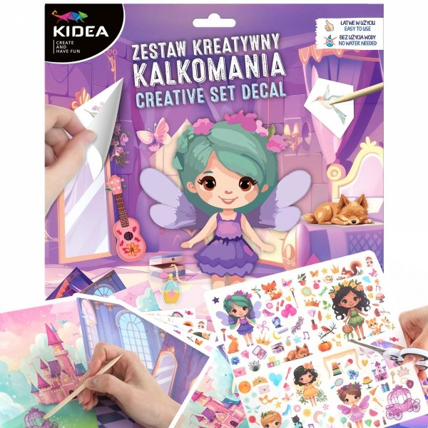 Zestaw kreatywny KALKOMANIA NAKLEJKI TRANSFEROWE Wróżki KIDEA (NTKDKA)