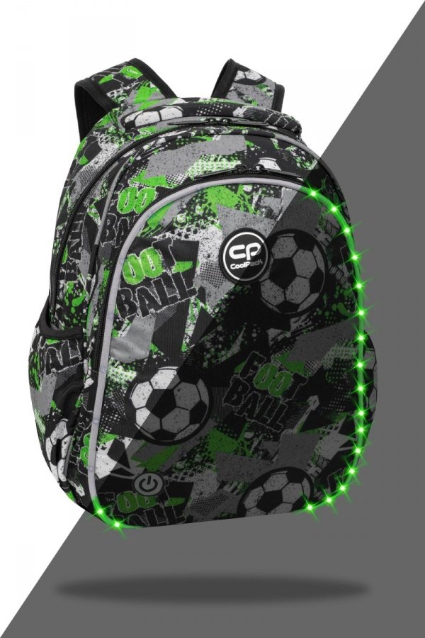 ZESTAW 3 el. Plecak wczesnoszkolny CoolPack JIMMY LED piłka nożna, LET`S GOL (F110674SET3CZ)