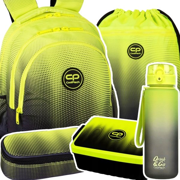 ZESTAW 5 el. Plecak wczesnoszkolny CoolPack JERRY 21 L żółte ombre, GRADIENT LEMON (E29510SET5CZ)