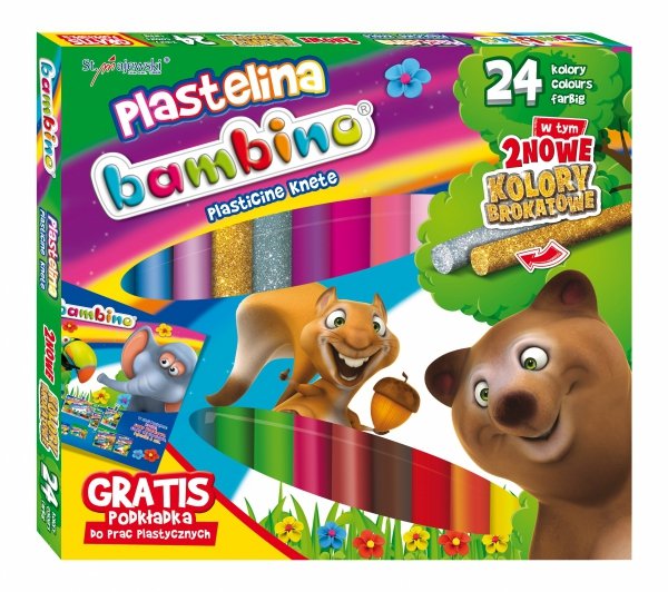 Plastelina BAMBINO 24 kolory + podkładka (01901)