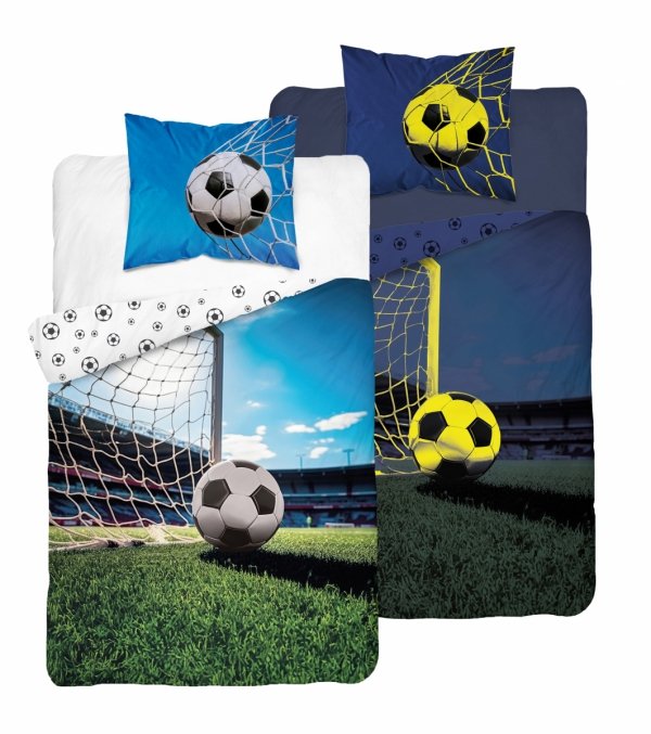 Pościel świecąca w ciemności FOOTBALL Piłka nożna 140 x 200 cm (5413A)
