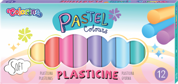 Plastelina PASTEL pastelowa 12 kolorów COLORINO  (87805PTR)