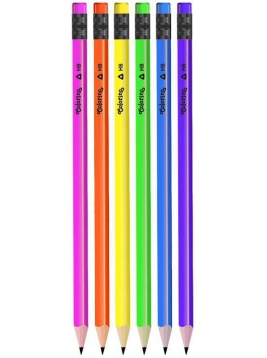 12x Ołówek trójkątny HB NEONOWY COLORINO Kids (39972SET12CZ)