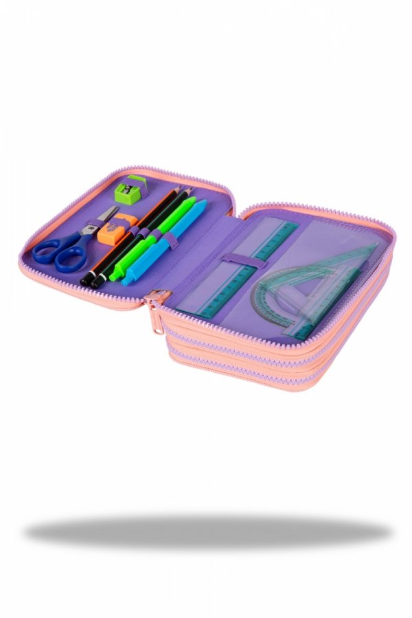 Piórnik CoolPack potrójny z wyposażeniem JUMPER 3 pomarańczowe ombre, GRADIENT BERRY (E67506)