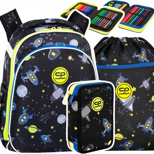 ZESTAW 3 el. Tornister Plecak CoolPack TURTLE  25 L rakiety, ATLANTIS (F015828SET3CZ)