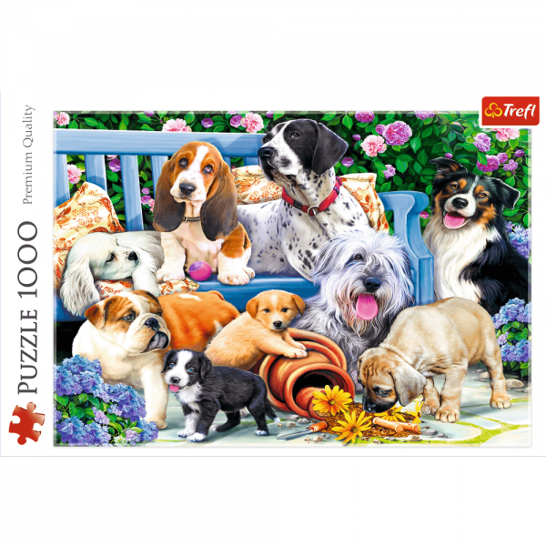 TREFL Puzzle 1000 el. Psy w ogrodzie (10556)